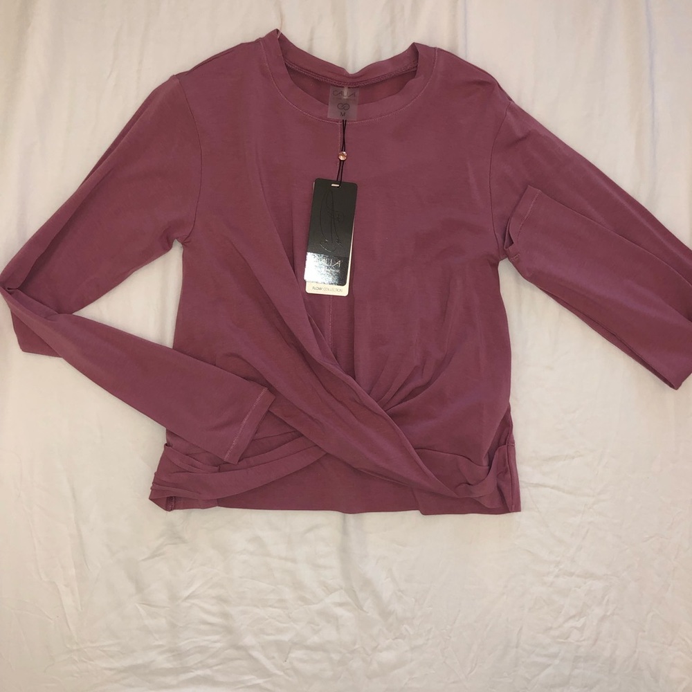 Calia wrap front long sleeve top